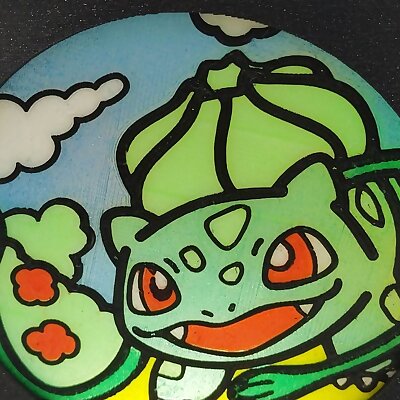 Bulbasaur Plate for Stained Glass Like Lamp