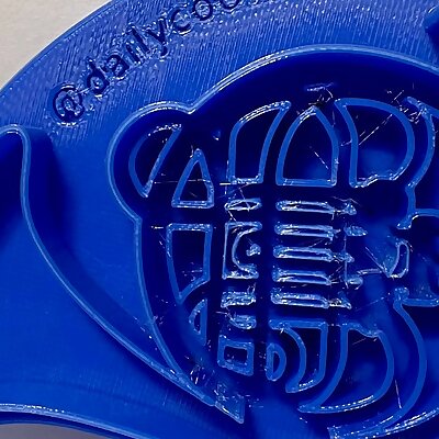 Blue French Horn Cookie Cutter