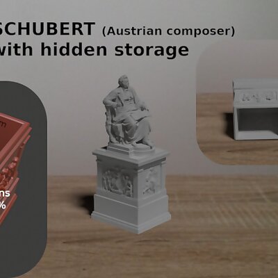 Franz Schubert statue with hidden storage