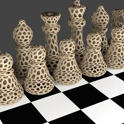Chess Set  Voronoi Style