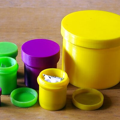 customizable round box with threaded lid