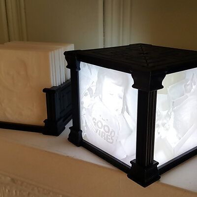 Lithophane Display with Multiple Configurations and Storage Caddy