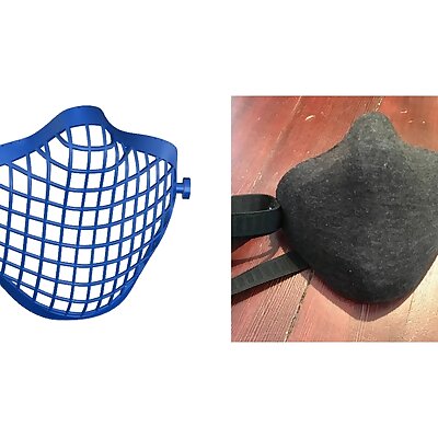 3D Printed Mask Shell with Holes for Stitching Cloth To