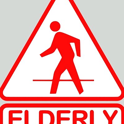 ELDERLY CROSSING SIGN BY REQUEST