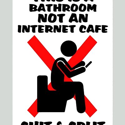 THIS IS A BATHROOM NOT AN INTERNET CAFE SHT  SPLIT sign