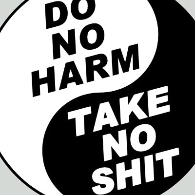 DO NO HARM TAKE NO SHT YIN AND YANG sign