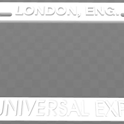Universal Exports  London Eng License Plate Frame James Bond