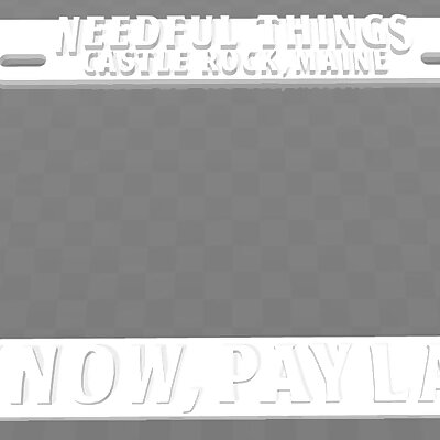 Needful Things  Buy Now Pay Later License Plate Frame Stephen King