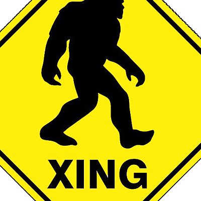 Bigfoot Xing Sign with built in hanger on back