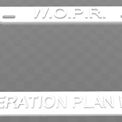 WOPR  War Operation Plan Response License Plate Frame
