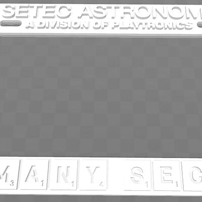 SETEC ASTRONOMY  TOO MANY SECRETS License Plate Frame