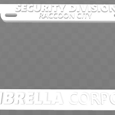 Umbrella Corporation  Security Division Raccoon City License Plate Frame Resident Evil