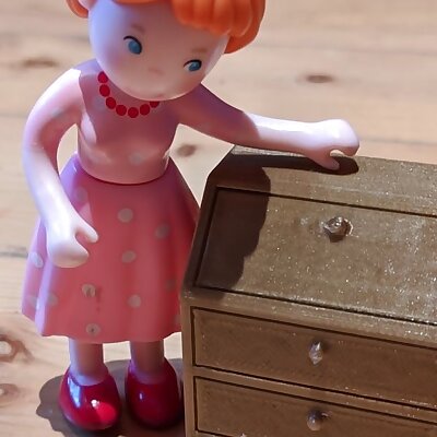 Easy print doll house furniture secretary  secretaire  escritoire drawer chest