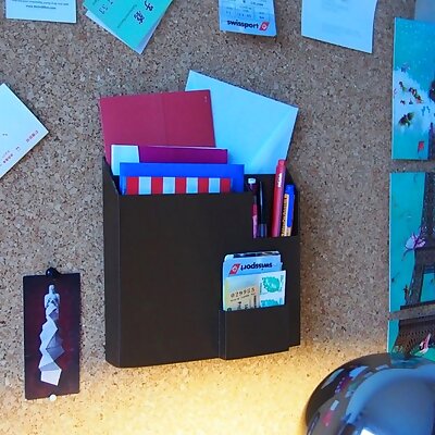 Small Letter Organizer with pen and small items compartment  on wall