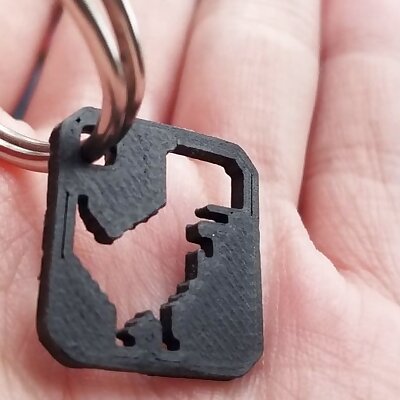 Pixel Dinosaur Keychain