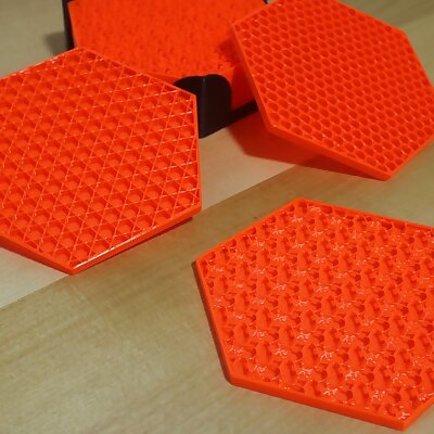 Hex infill coaster with holder