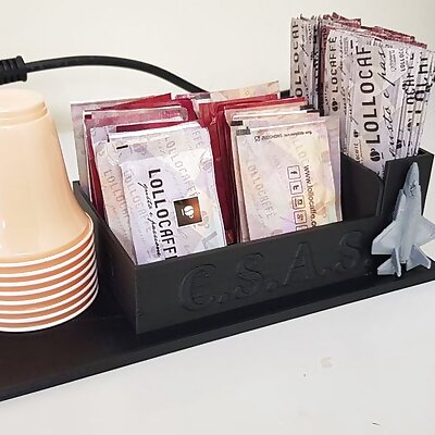 Coffee Break! Cups pallets and sugar sachets holder