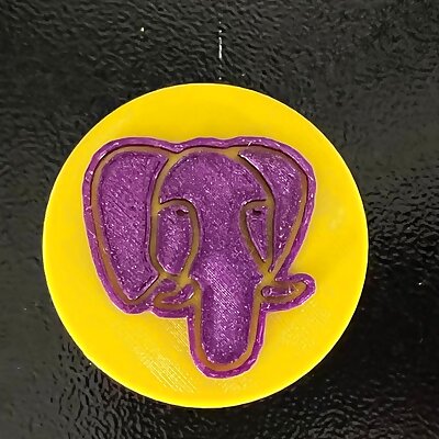 PostgreSQL elephant Magnet  badge  Stencil