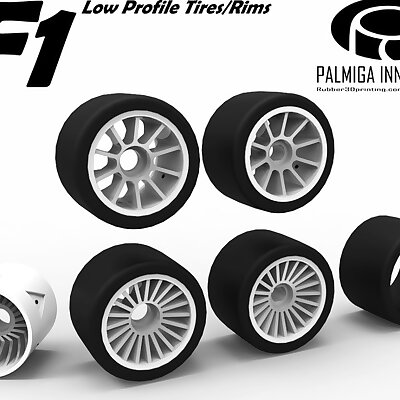 Low Profile TiresRims for OpenRC F1 car