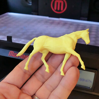 3Dprinted toy horse figure two halves