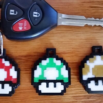 Super Mario 8Bit Mushroom Keychain