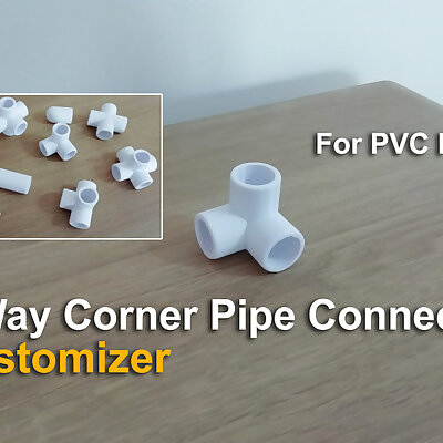 3 Way Corner Pipe Connector  Customizer