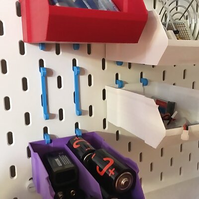 Stackable Box holder for IKEA Skadis Pegboard