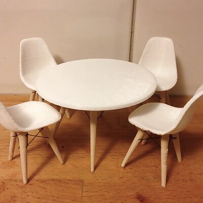 Dolls House Eames Table and Chairs