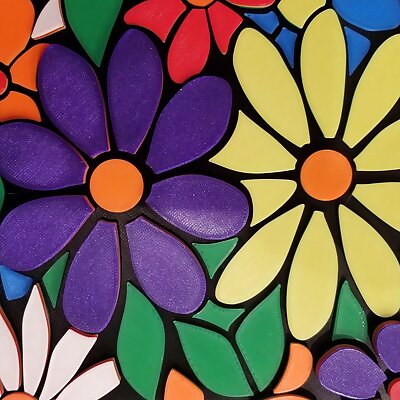 Flower mosaic  color print