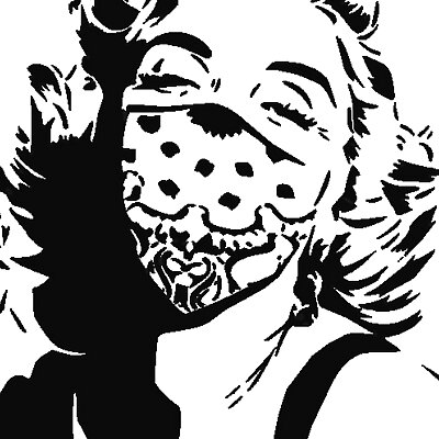 printed drawing Masked Marilyn