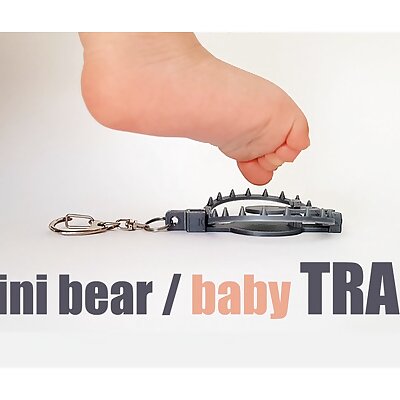 Mini bear trap keychain