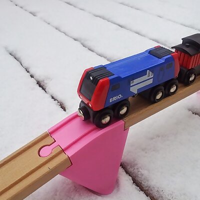 Wooden toy train bridge overpass compatible with Brio Ikea Eichhorn Bigjigs Imaginarium etc