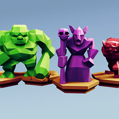 Low Poly Fantasy Tabletop  Horde Advanced Units