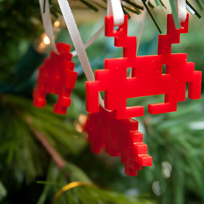 8bit Space Invader Ornaments