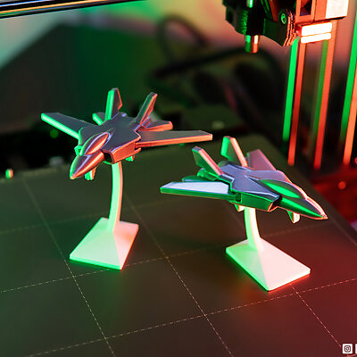 Printinplace and articulated Jet Fighter with Stand
