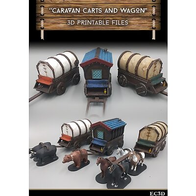 Caravan Wagons  Modular  28mm gaming  Sample items