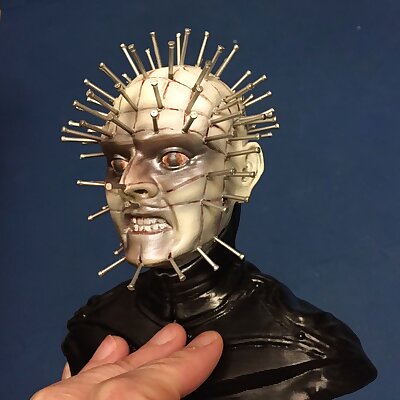 The head of Pinhead from hellraiser