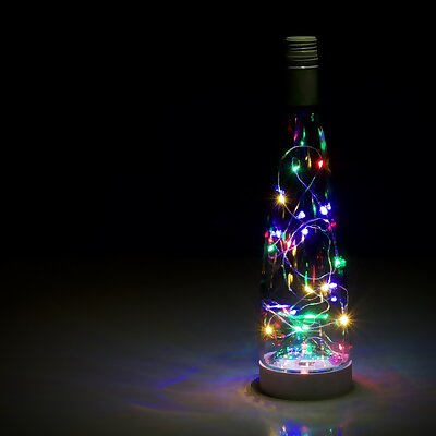 LED Mood Lamp Light with recycled wine glass