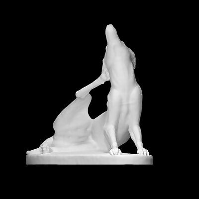 Statue of a female greyhound