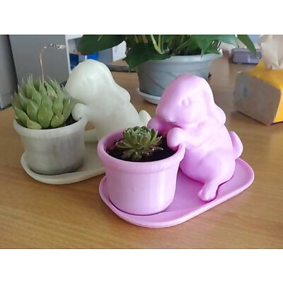 Easter Bunny Planter pot with base BD Homemaker