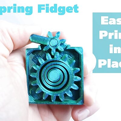 Fidget Gear Spring  Print In Place easy small