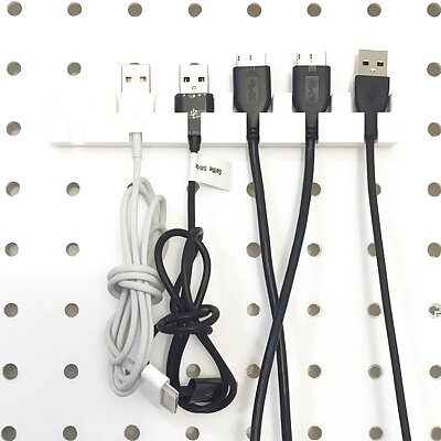 USB Cable Holder 6 Cables for Pegboard