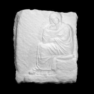 Funerary stele with a seated woman