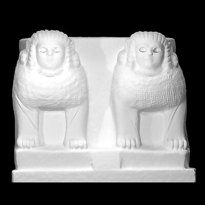 Two sphinxes supporting a column base