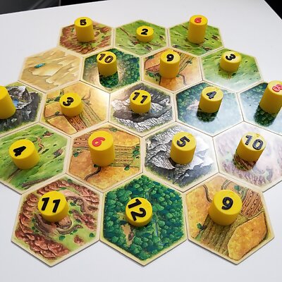 Settlers of Catan Resource Number Tokens