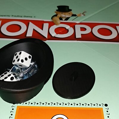 Monopoly Top Hat Game Piece Holder Lid