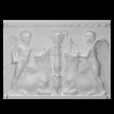 Relief with cupids riding bulls