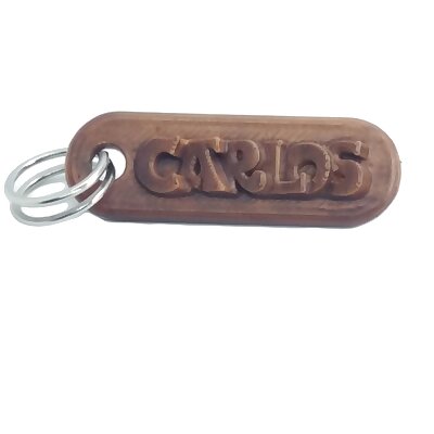 CARLOS Personalized keychain embossed letters