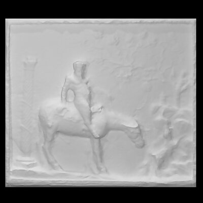 Relief with a pan and a mule