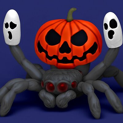 Halloween pumpkin peacock spider
